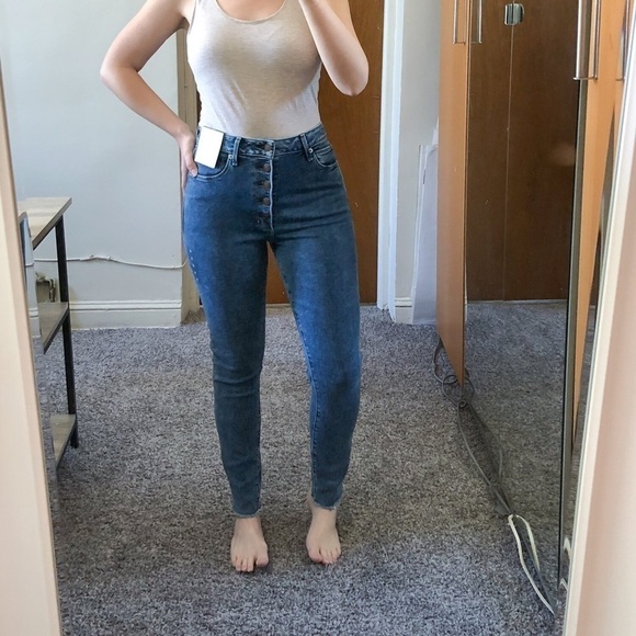 Abercrombie & Fitch Curve Love The Super Skinny Ankle High Rise Jeans 24 Short - Picture 11 of 14